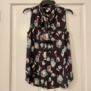 Halogen sleeveless blouse with pussycat bow